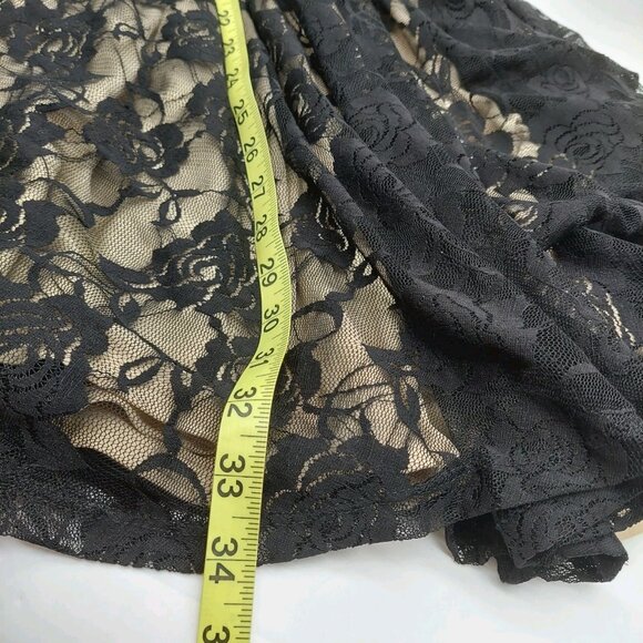 Deb Dress Black Lace Tan Lined Junior Size Small Debs Y2K - Picture 7 of 10